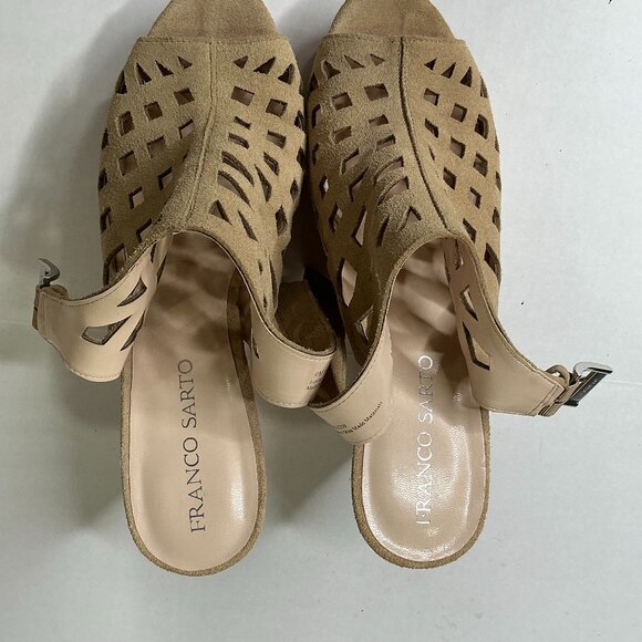 Franco Sarto Cork 4 1/2 " Wedge Sandals Size 9M, Tan - Picture 6 of 15